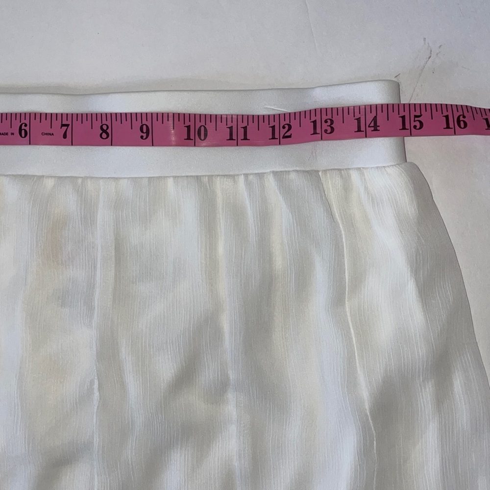 Ruby Rd. Petite (Small)White A-Line Semi-Sheer Midi Skirt lined w attached skirt - Picture 5 of 17